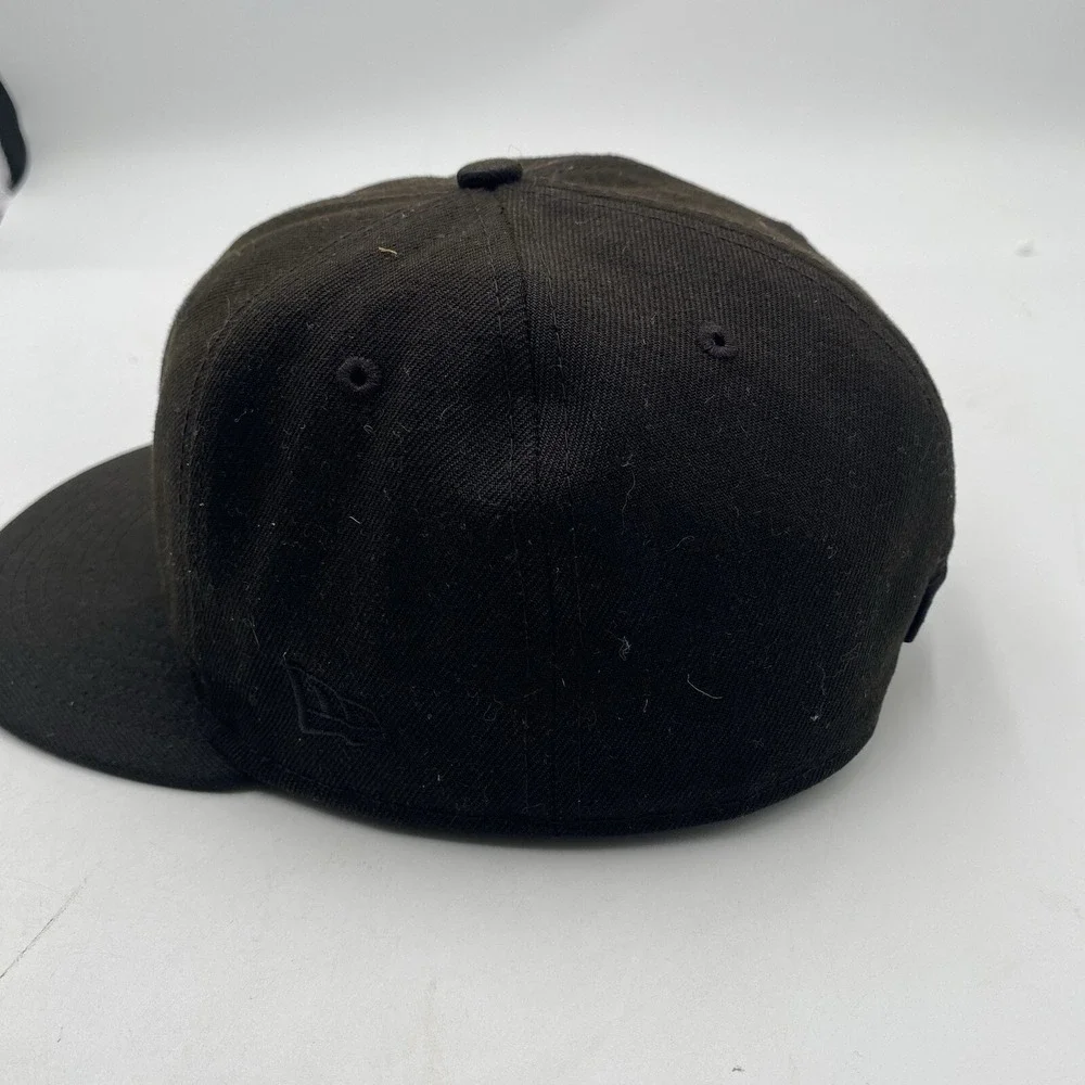 New York‎ Yankees All Black New Era  59fifty Hat blackout Fitted Size 7 1/4